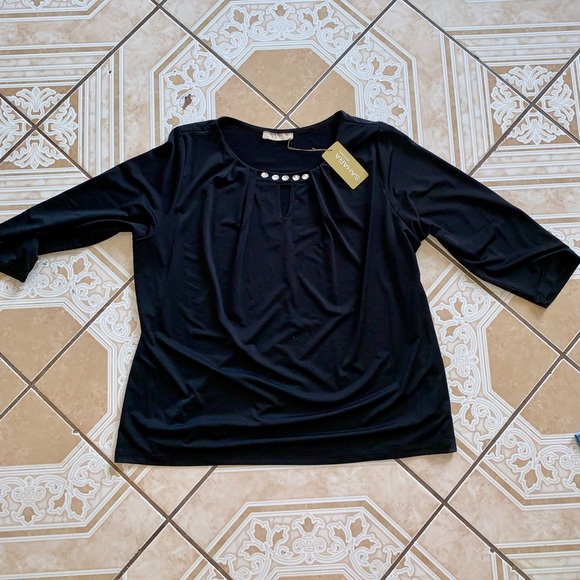 Sahara Black Blouse with Jewels - Picture 1 of 4
